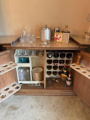 Inside of bar cabinet 