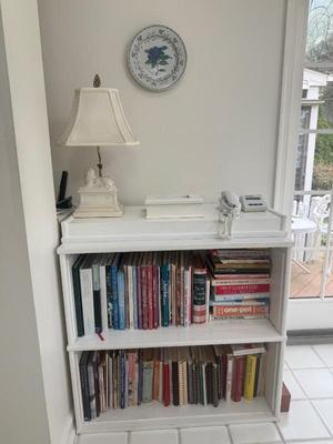 Bookcase 34”w x 32”h. and cooking books