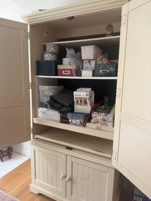 Cabinet and sewing materials