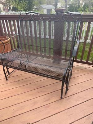 Outdoor metal loveseat