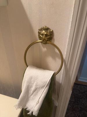 Lion’s head towel holder