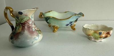 Trio Of Hand Painted Fruit Pieces- D&C France, Haviland France