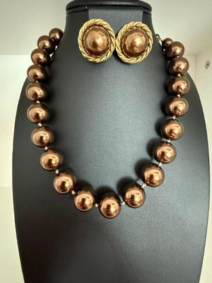 Vintage Lot Costume Jewelry, Glass Beaded Necklace, Carolee Necklace W/ Earrings  And Rhinestone Bracelet 