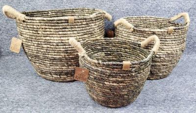 3 karma woven jute baskets