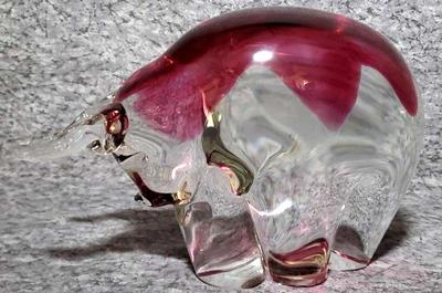 Murano solid art glass bull figurine