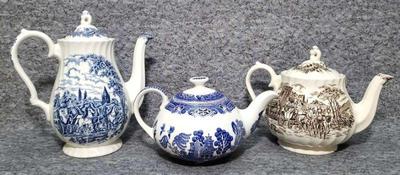 English ironstone transferware royal mail and staffordshire old willow