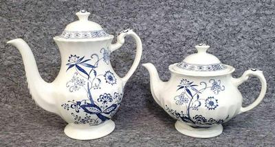 J g meakin ironstone blue nordic teapot and coffee pot