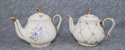 Sadler gold accented floral teapots