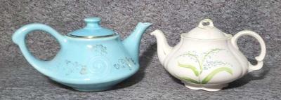Mid century teapots turquoise pearl and ellgreave ironstone