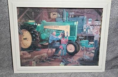 Framed john deere themed jigsaw puzzle