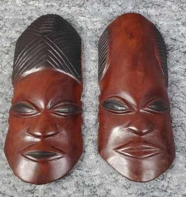 Hand carved wood 8 5 inch african tribal mask decorative pieces