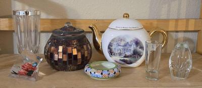 Tea Pot And Other Glass Items
