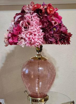 Lamp With Purple Floral Shade