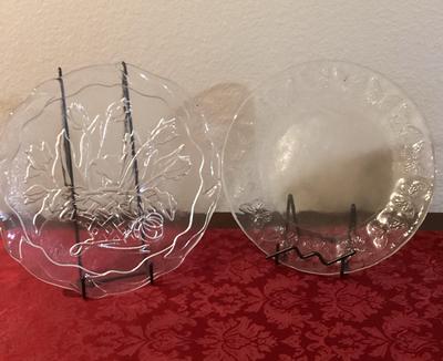 pilgrim glass holiday party platter And Butterfly Imprint Glass Platter