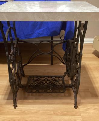 Antique  Short Cast Iron Treadle Sewing Machine  Base {reserve $50}