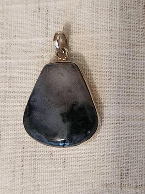 Green & Purple See Thru Stone .925 Silver Pendant 