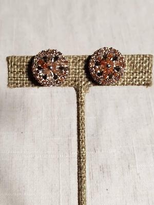 Pierced Honey Topaz .925 Silver Earrings 