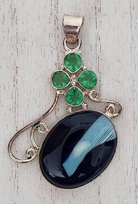 Lapis Lazuli & Other Gemstone .925 Silver Pendant 