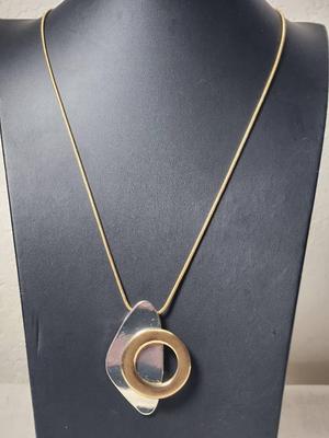 Retro Faux Gold & Silver Necklace 