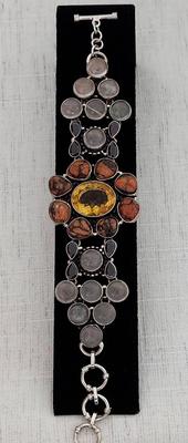 Garnet & Citrine Silver Bracelet 