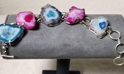 Pink & Blue Gemstones Bracelet 