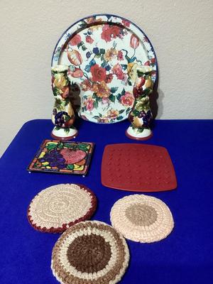 Two Signature  Candle Holder,potpourri Platter,and More