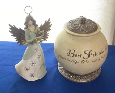 Best Friends  Candle Holder  And Hope Angel 