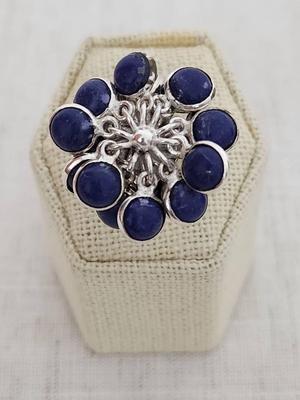 Lapis Lazule Ring Plated In Genuine .925 Sterling Silver 