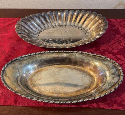 2 Silver Plated Serving Trays