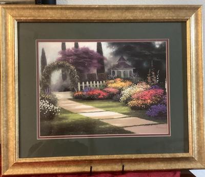 Egidio Antonaccio Garden Arbor With Yellow Purple White Flowers