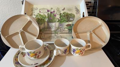 Kitchen Tray, Plates, Cups (misMatch)