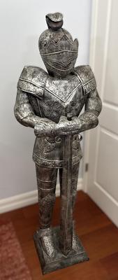 Medieval Suit of Armor Display | 62” Tall Decorative Knight with Sword