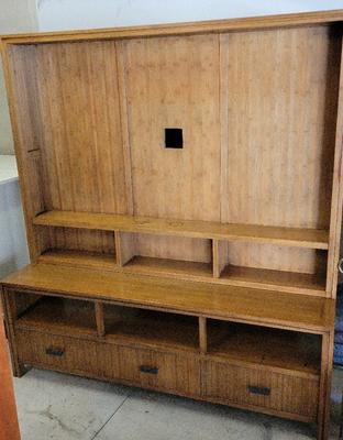 FANTASTIC BAMBOO CRATE & BARREL ENTERTAINMENT CENTER 