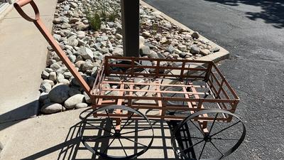 Super Cute Steel Garden Landscape Or Indoor Wagon