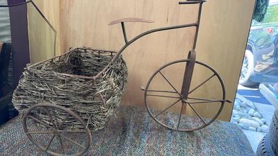 Metal Bike Planter With Basket