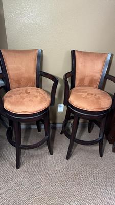 Micro Suede High Back Swivel Counter Stools 