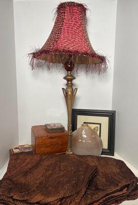 Bombay Style Accent Lamp, Cigar Boxes, Decorative Vase, Throw Pillow Covers & Art Coaster Sets