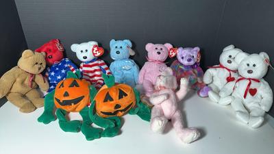 Ty Beanie Baby Bears, StrawBunny & 2 Pumkin’