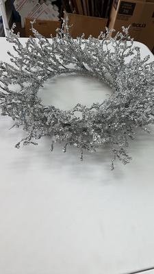 Sparkling Crystal Twig Wreath Candle Ring