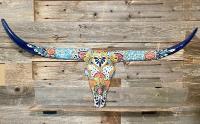 Large Texas Longhorn Talavera Wall Decor