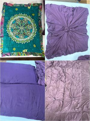 Anthropologie Rosette by Lazybones Cotton Jersey Quilt & Shams