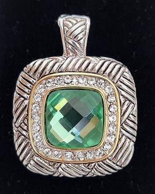 Green & White Topaz In .925 Silver 