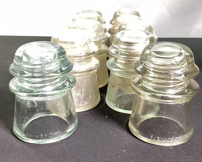 Ten Vintage Armstrong’s number 2 glass insulator