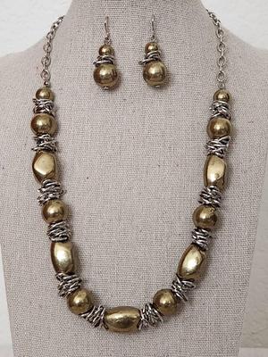 Goldtone Necklace & Earrings Set