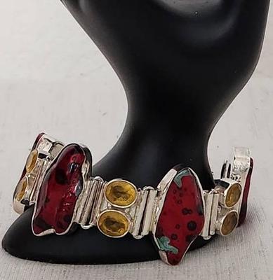 .925 Silver With Multi Colored Stones