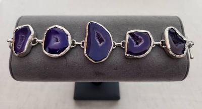 Agate Bracelet Plated In Genuine. 925 Sterling Silver 