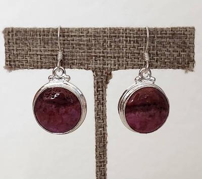 Moss Agate In .925 Silver Earrings 