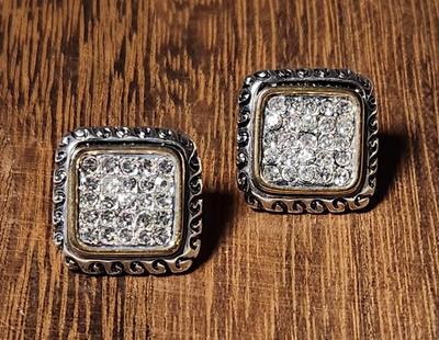White Topaz & Copper In .925 Silver Earrings 