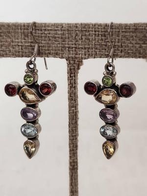 Multi Colored Gemstone Earrings 