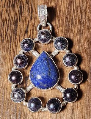 Lapis Lazuli In .925 Silver Pendant 
